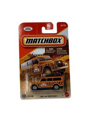 Matchbox 1966 Land Rover Gen II Safari Tiger Deco 82/125 Diecast